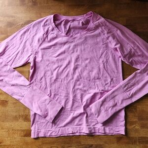 Lululemon Swiftly Long Sleeve Waist Length Dahlia Mauve Size 8